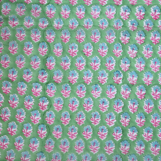 Swatch — Dancing Sprigs Block Print Cotton