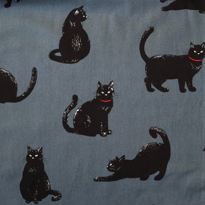 Black Cat Japanese Cotton — Petrol Blue