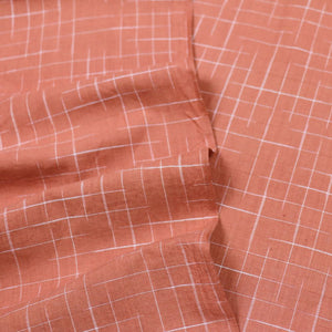 cinnamon check cotton fabric for sustainable sewing