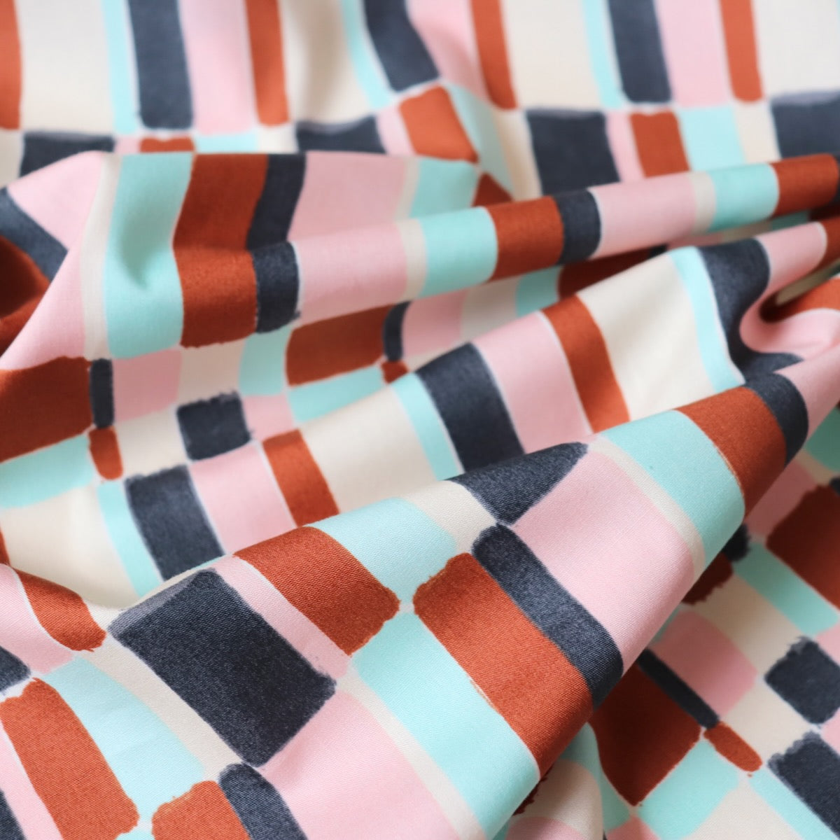 Painted Plaid Cotton Lawn — Cocoa