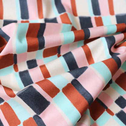 Painted Plaid Cotton Lawn — Cocoa