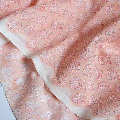 Pale Coral Block Print Cotton
