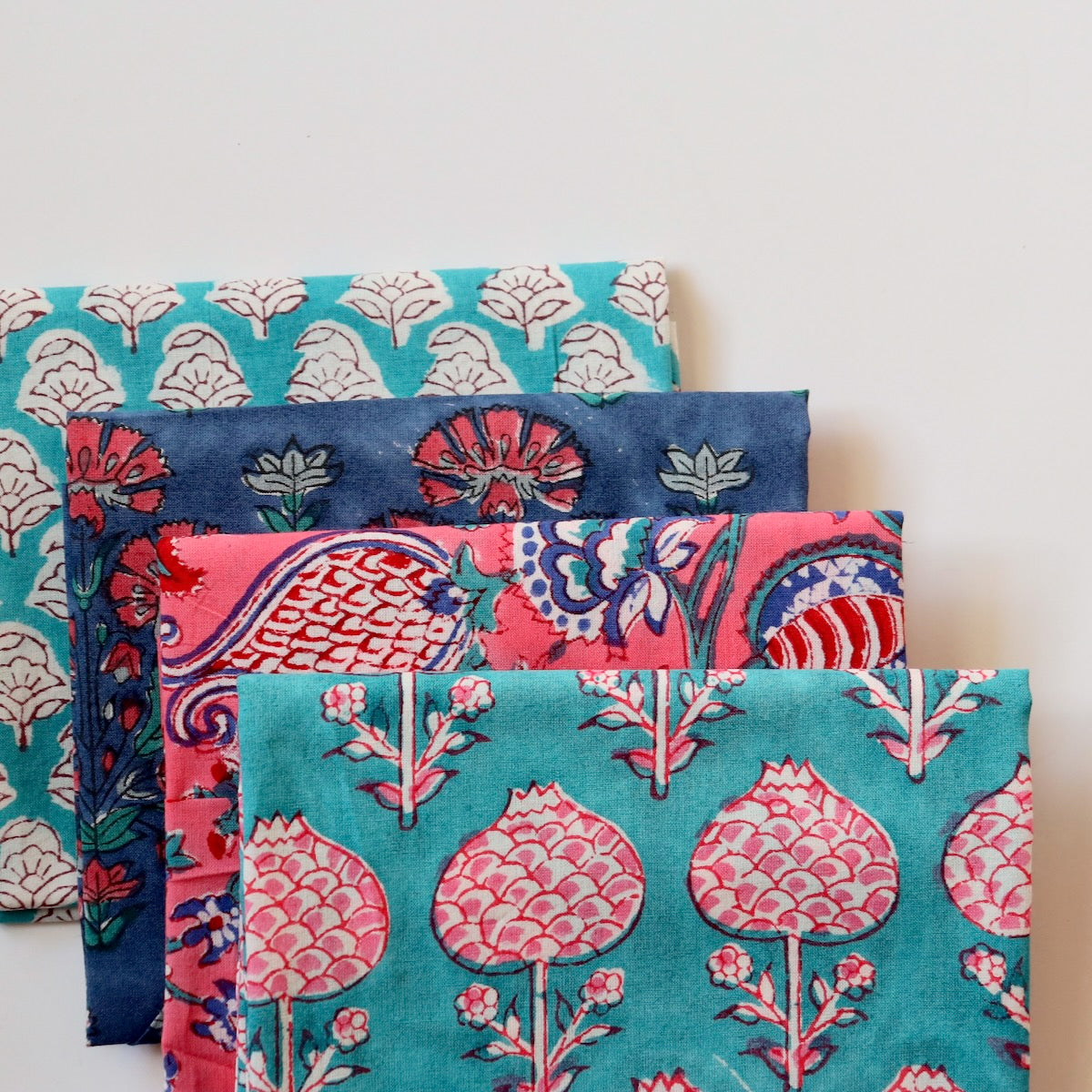 Block Print Fat Quarter Bundle — Turquoise
