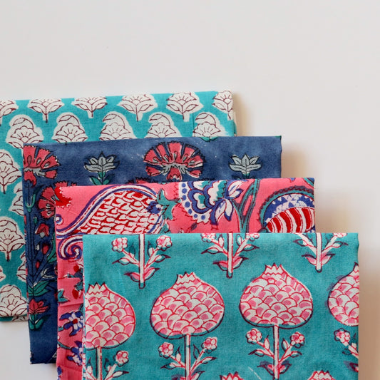 Block Print Fat Quarter Bundle — Turquoise
