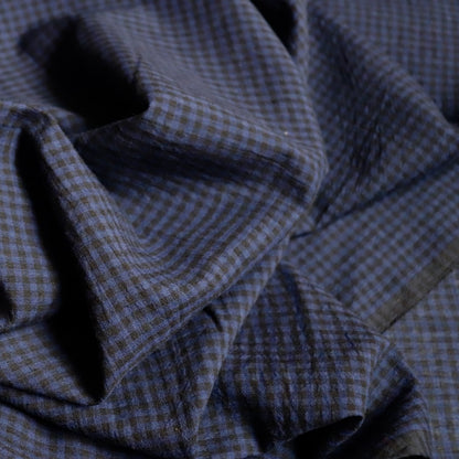 Midnight Blue Featherweight Handloom Cotton Check