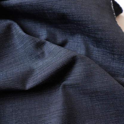 darkest blue japanese cotton yarn-dye fabric morikiku