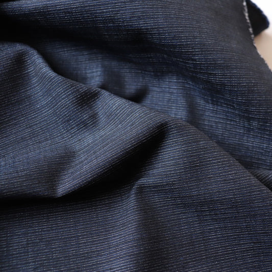 darkest blue japanese cotton yarn-dye fabric morikiku