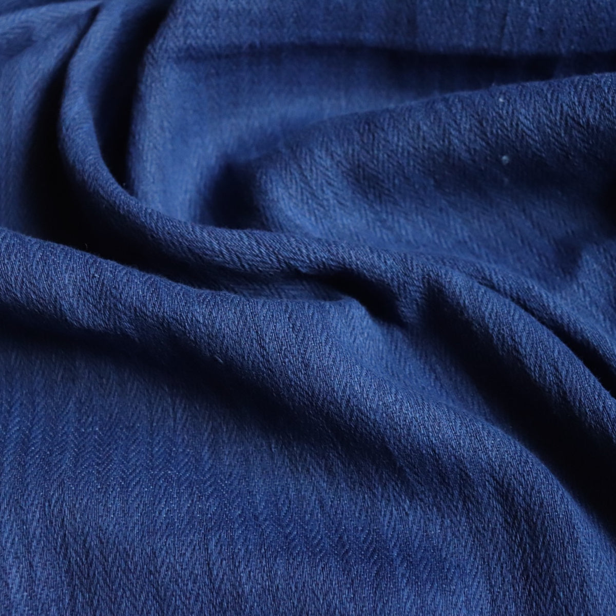 Swatch — Not Denim Herringbone Handloom Cotton — Dark Indigo