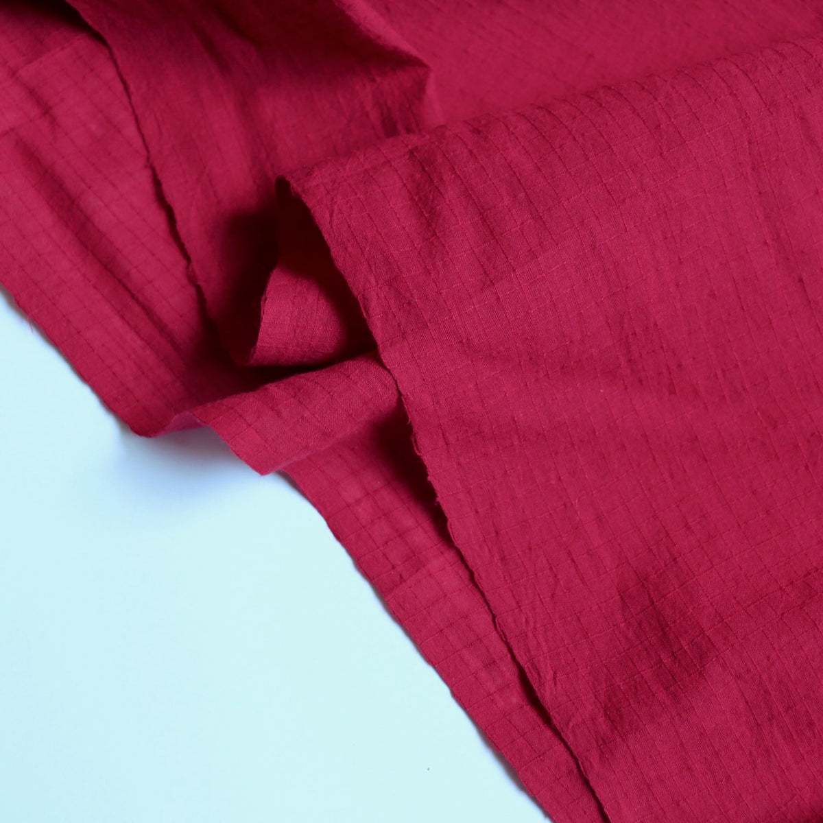 Ruby Red Check Handloom Cotton