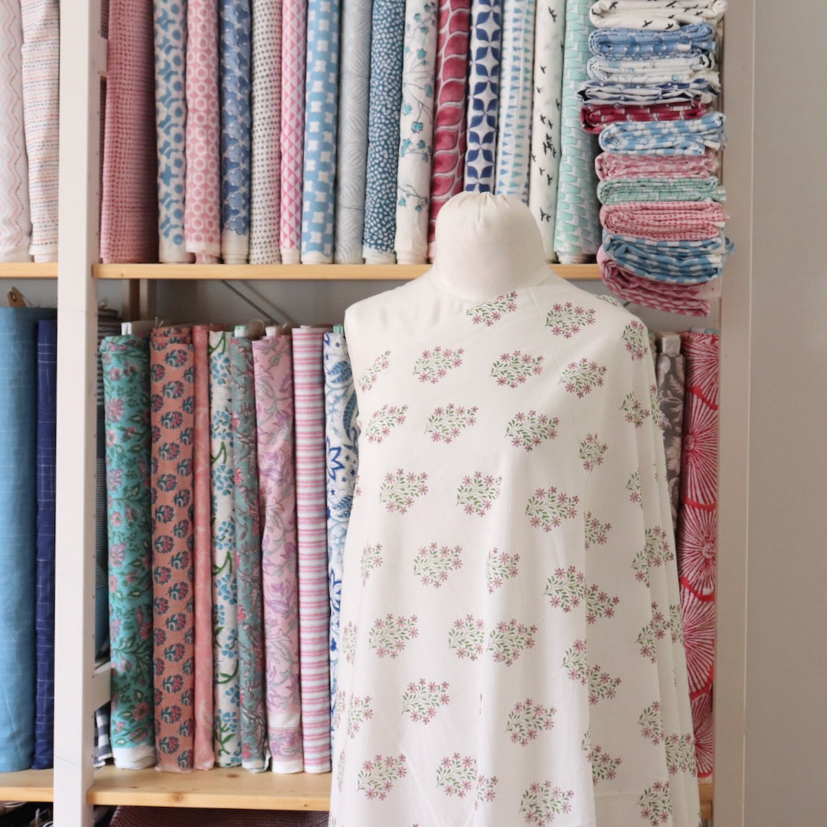 Fluttering Floral Block Print Cotton