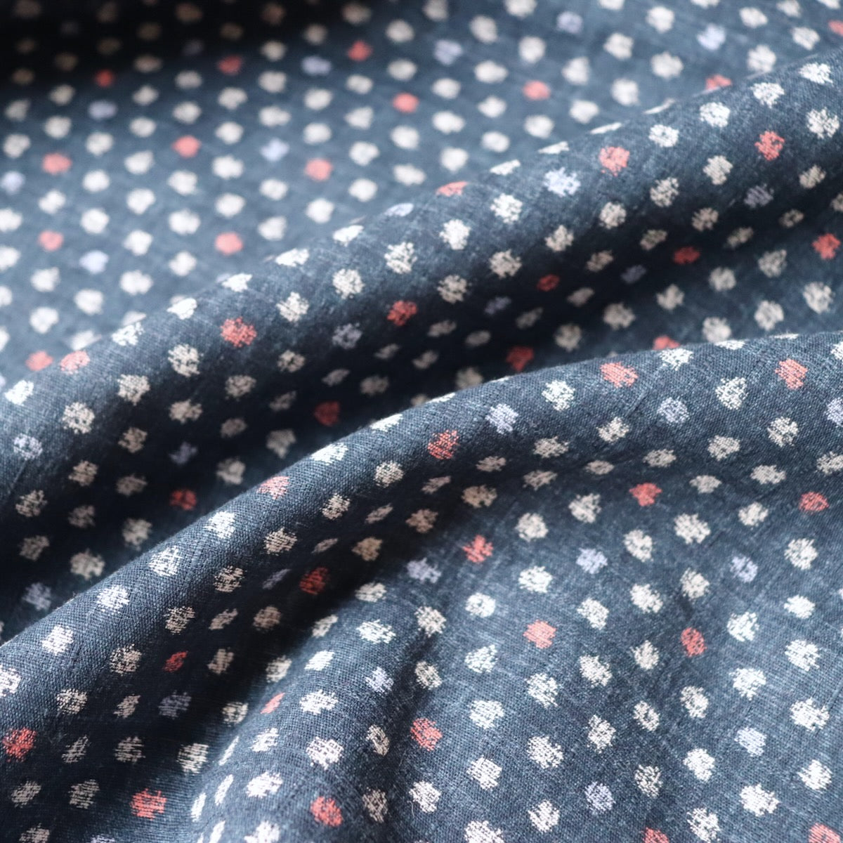 Dotted Dobby Japanese Cotton Print — Navy