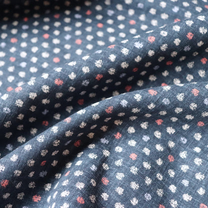 Dotted Dobby Japanese Cotton Print — Navy
