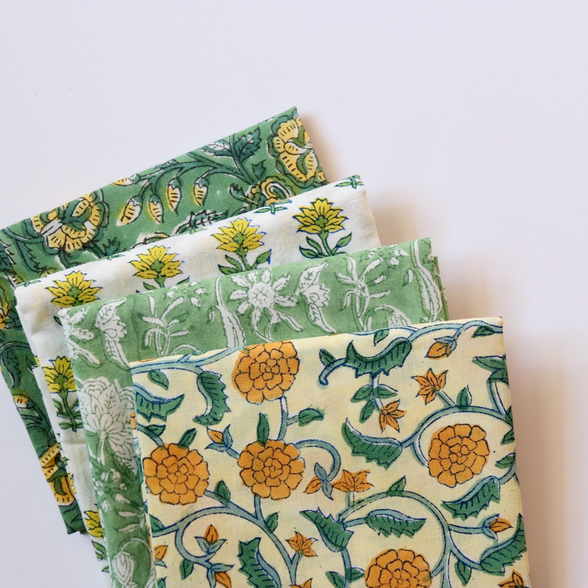 Block Print Fat Quarter Bundle — Chartreuse