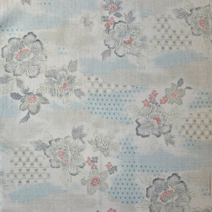Stencilled Floral Cotton Dobby — Oyster