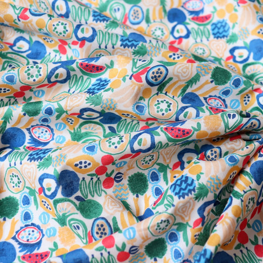 Five a Day Japanese Cotton Lawn — White