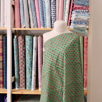 Coral Floret Block Print Cotton