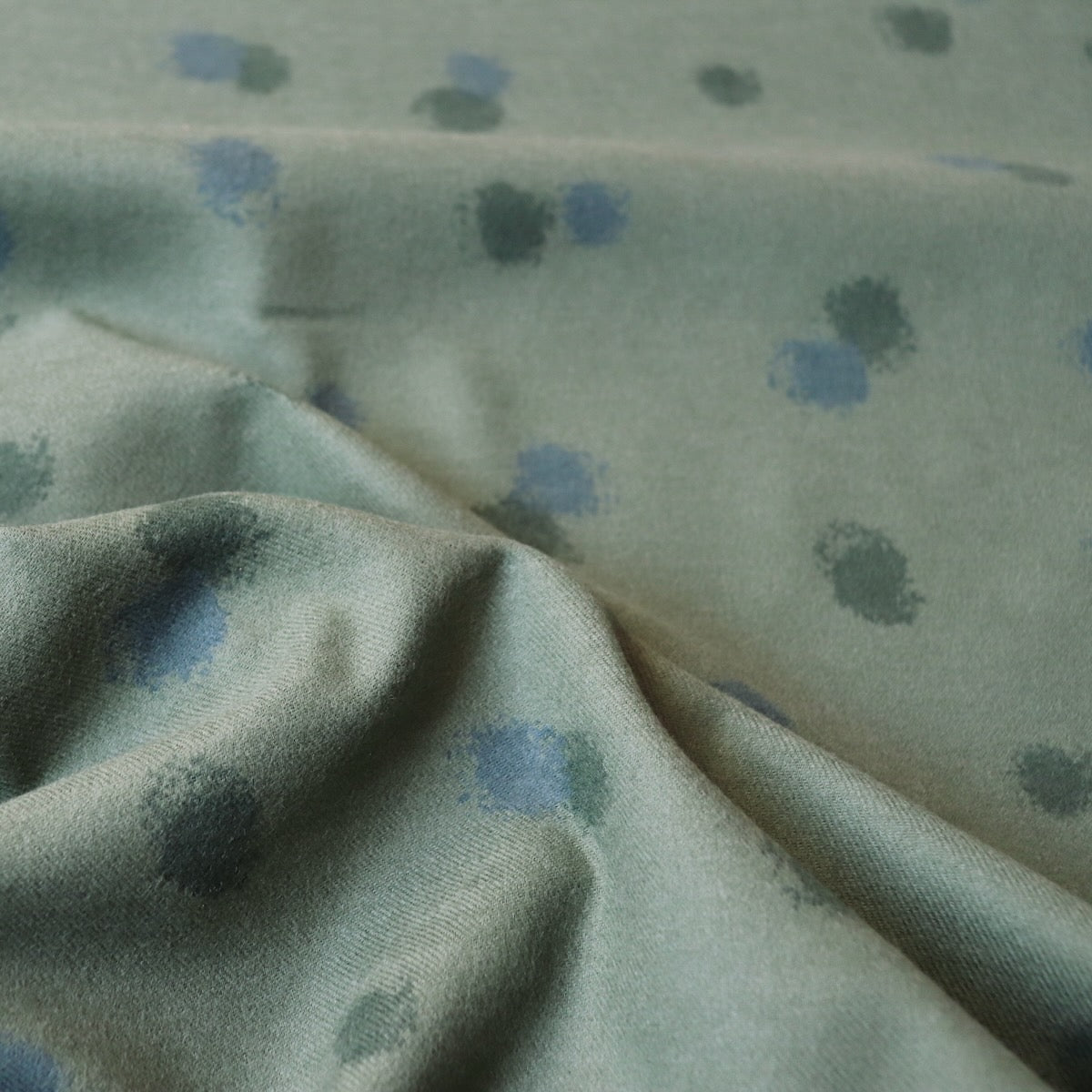 green spots printed cotton flannel fabric made in Japan