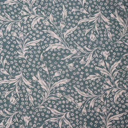 Woodcut Floral Linen Cotton Dobby — Herb