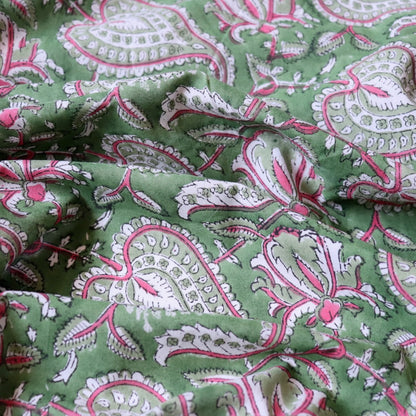 Tulip & Paisley Block Print Cotton