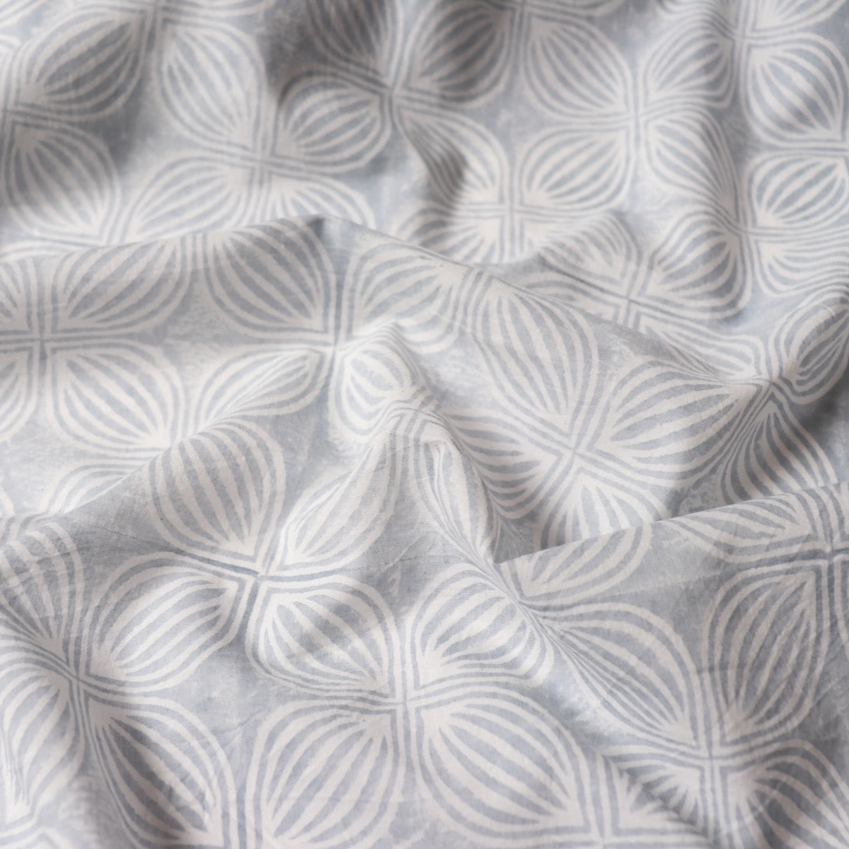 Swatch — Brahma Karma Block Print — Grey Big Petal