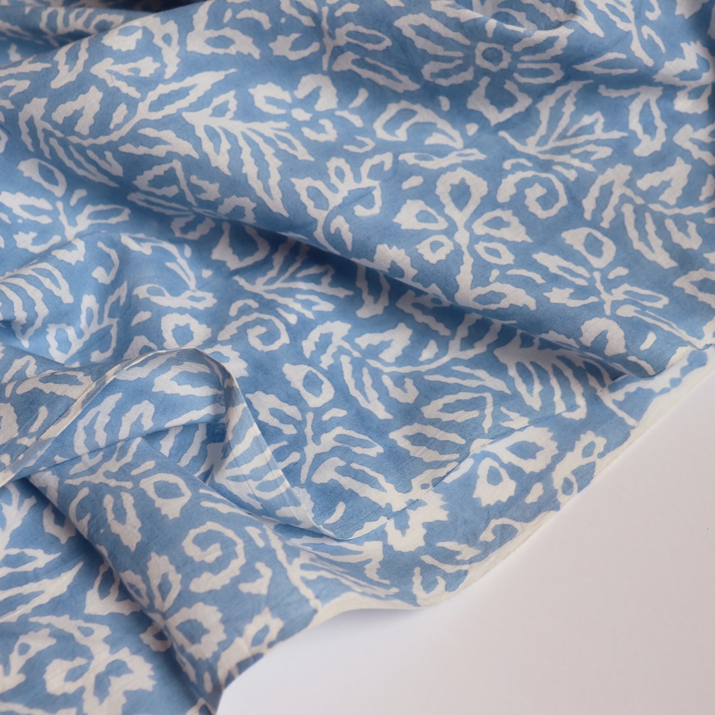 Gentian Blue Block Print Cotton
