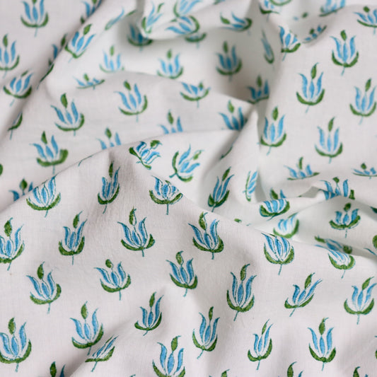 Blue Trident Block Print Cotton