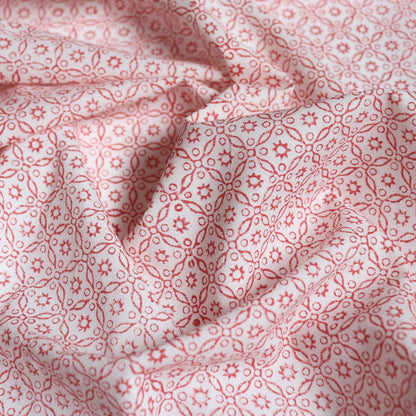 Red Lace Block Print Cotton