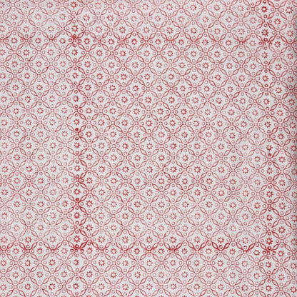 Red Lace Block Print Cotton