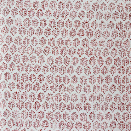 Tiny Fronds Block Print Cotton — Rusty Red