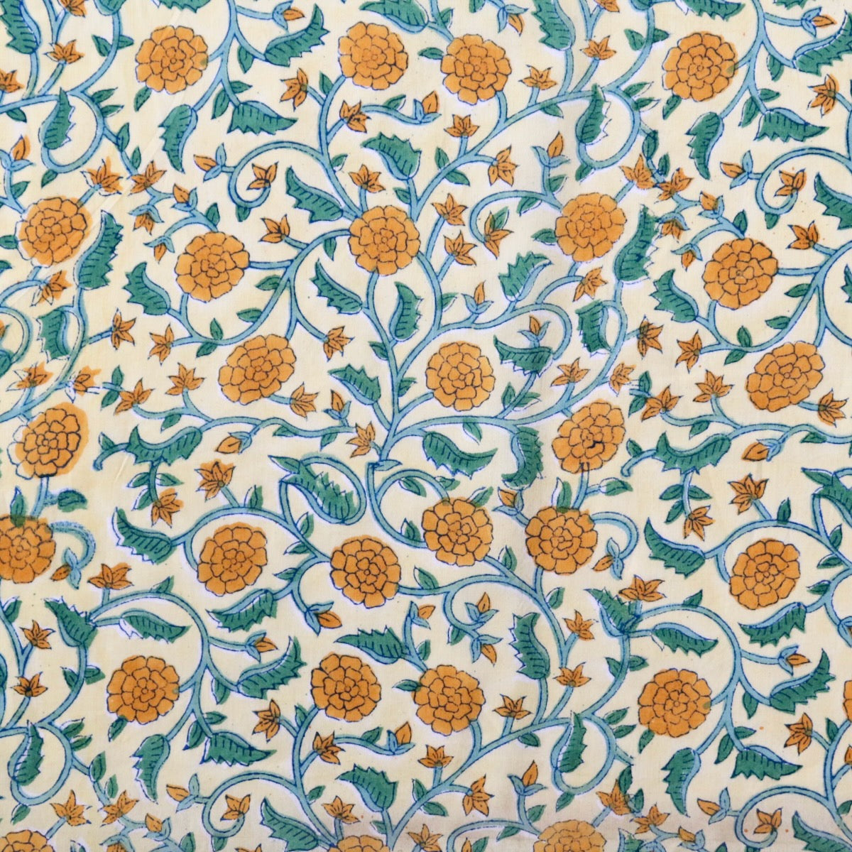 Marigold Field Block Print Cotton