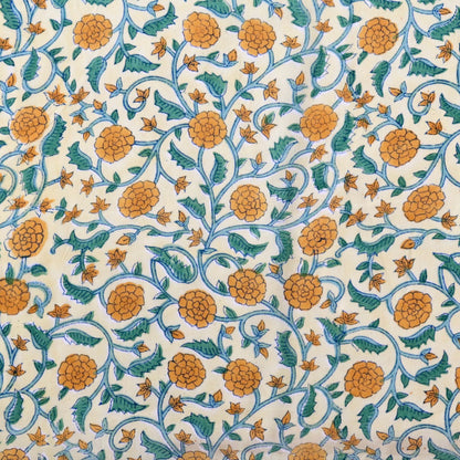 Marigold Field Block Print Cotton