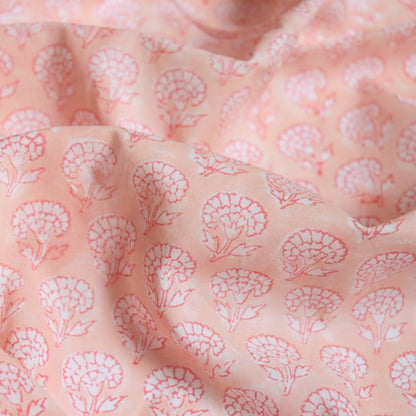 Pale Coral Block Print Cotton