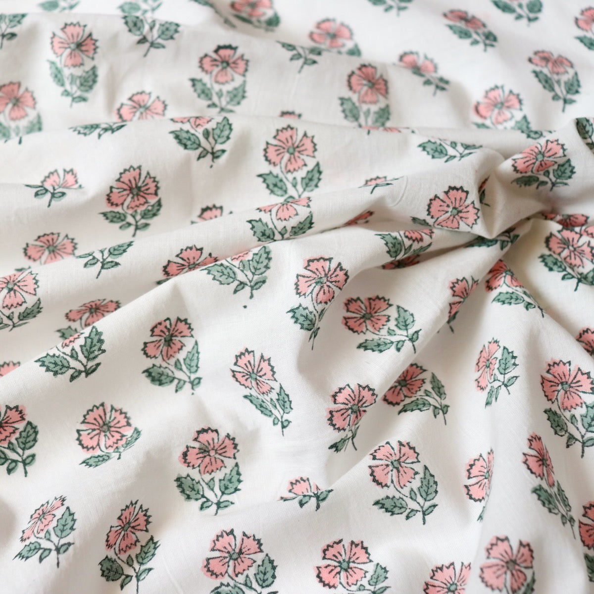 Swatch — Petite Pink Block Print Cotton