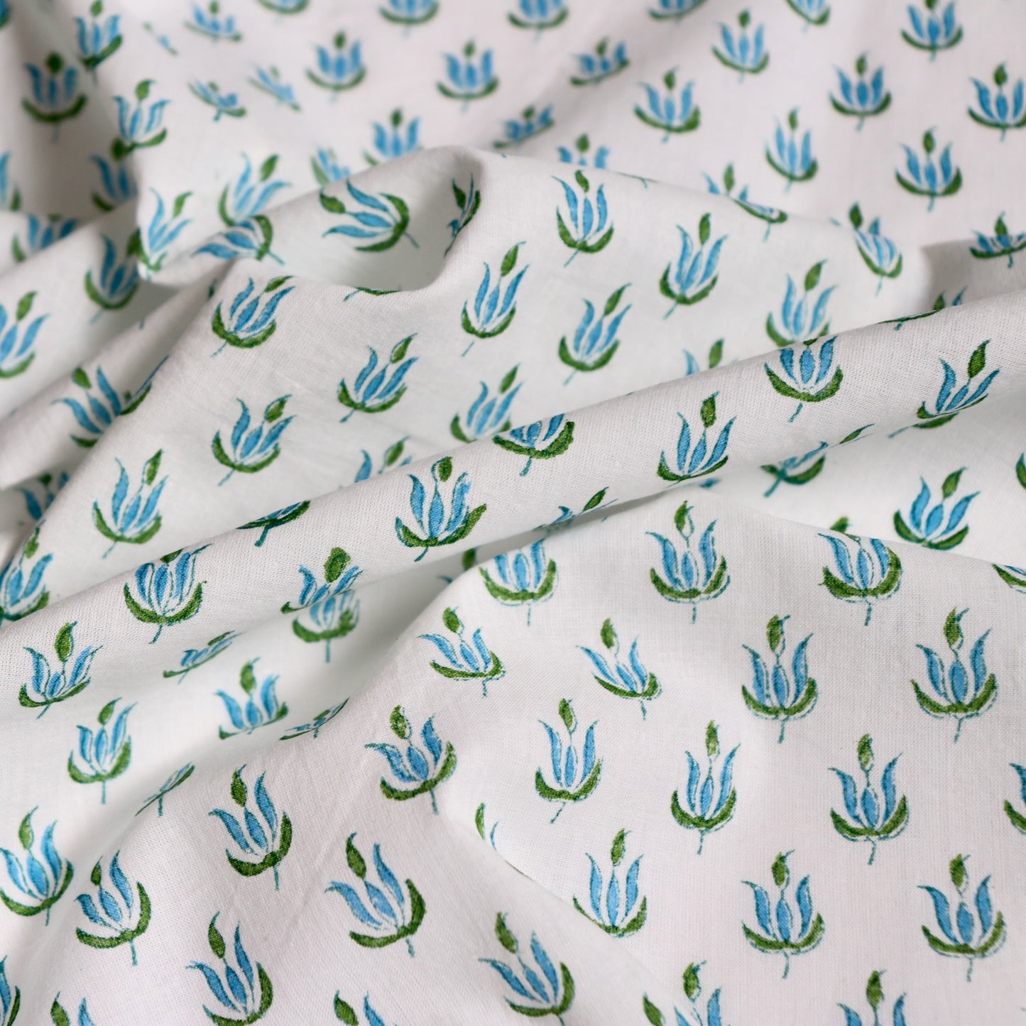 Blue Trident Block Print Cotton