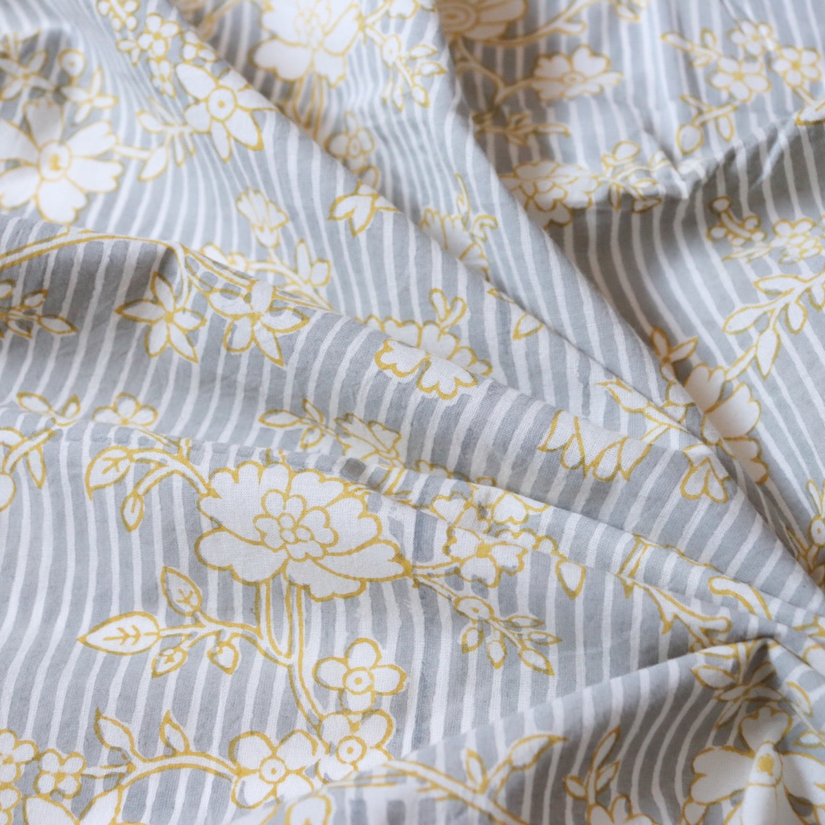 Swatch — Edwardian Stripe Block Print Cotton