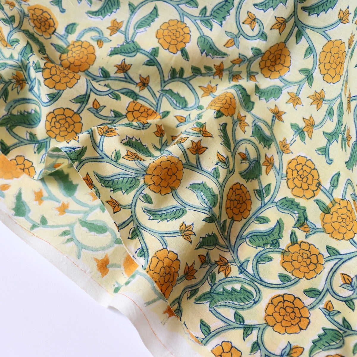 Marigold Field Block Print Cotton