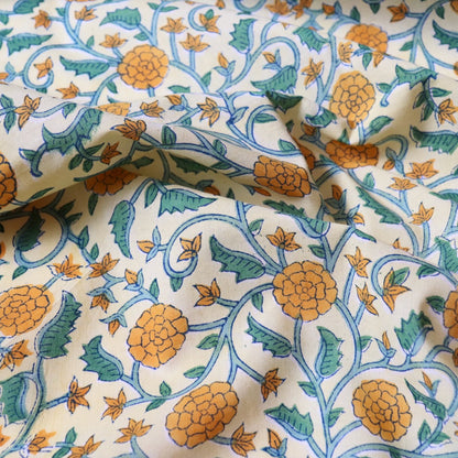 Marigold Field Block Print Cotton