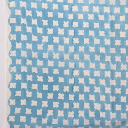 Brahma Karma Block Print — Blue Four Petal Gadh