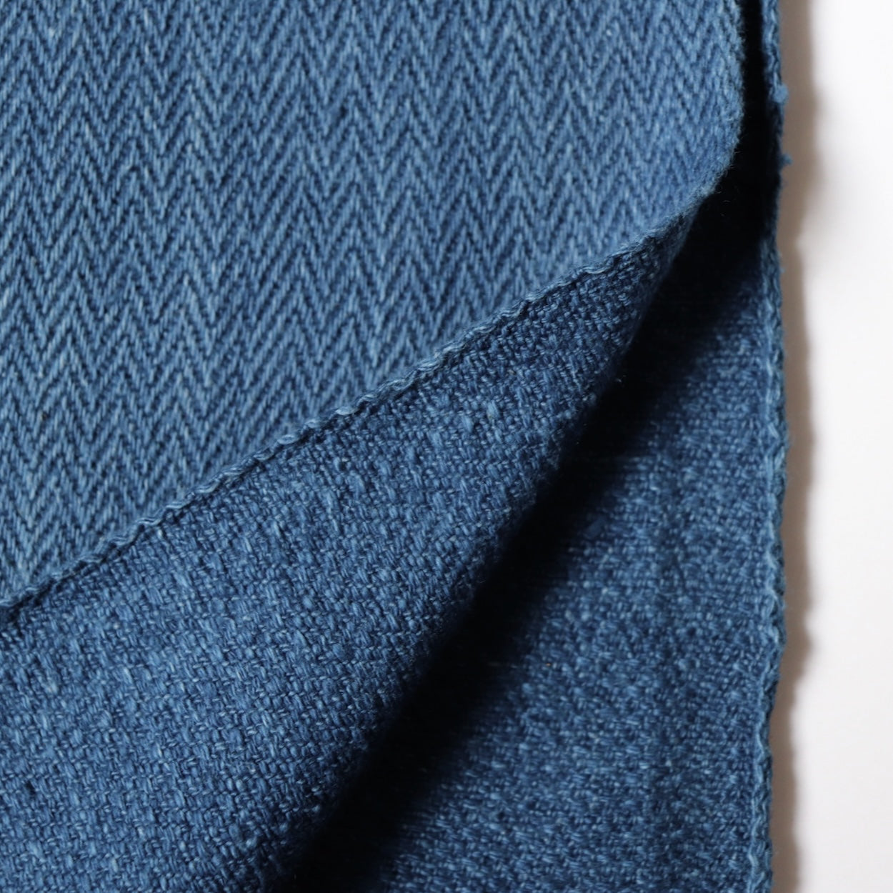 Swatch — Not Denim Indigo Herringbone Handloom Cotton