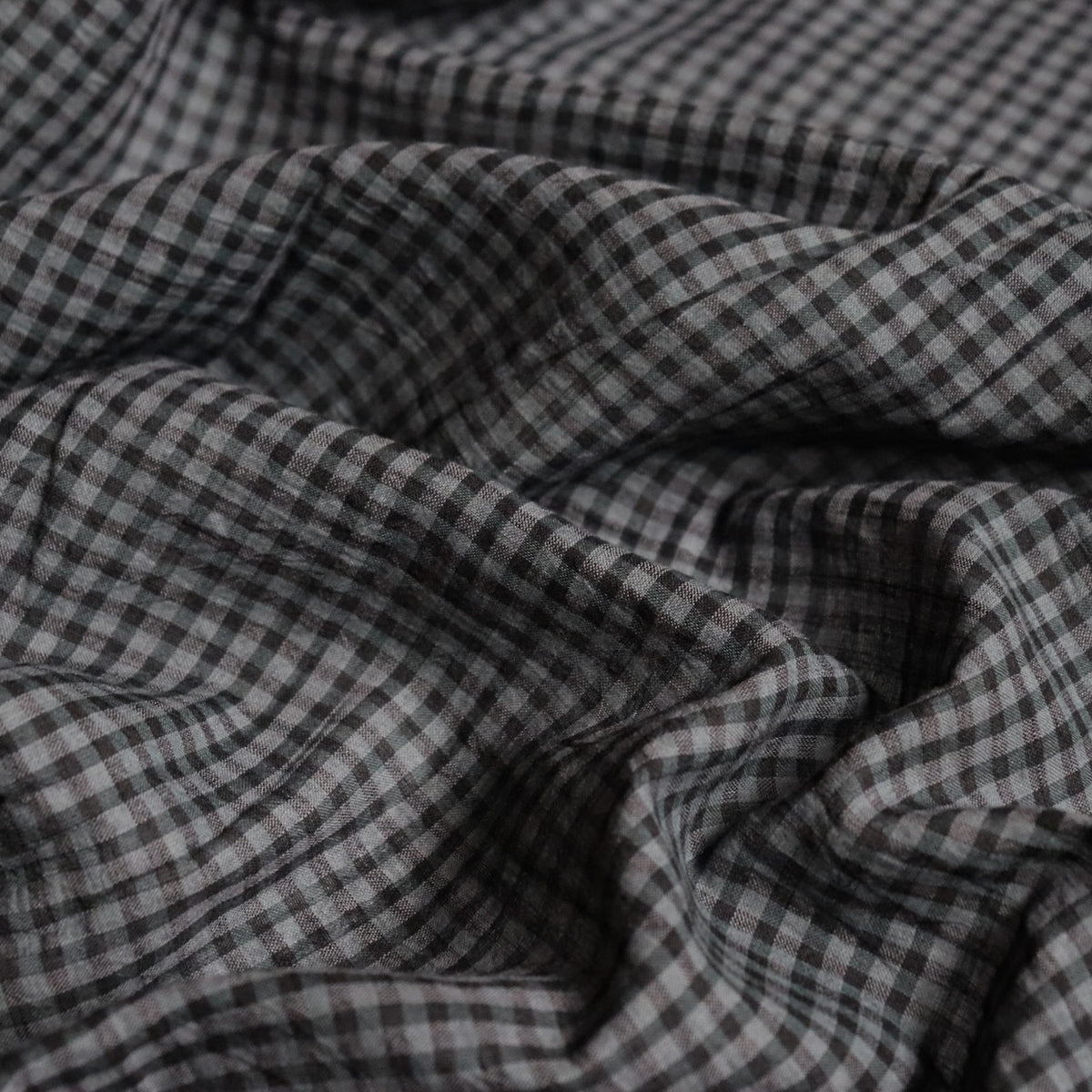Swatch — Gray Featherweight Handloom Cotton Check