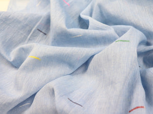 colorful blue lines jamdani woven cotton fabrics for ethical fashion