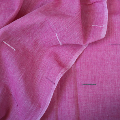 pink jamdani cotton handloom fabric for dressmaking