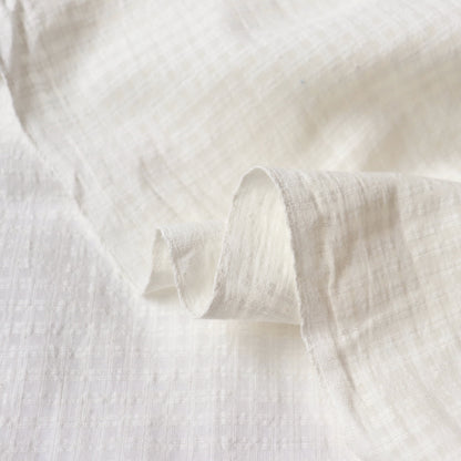 handloom khadi cotton white checks fabric for dressmaking