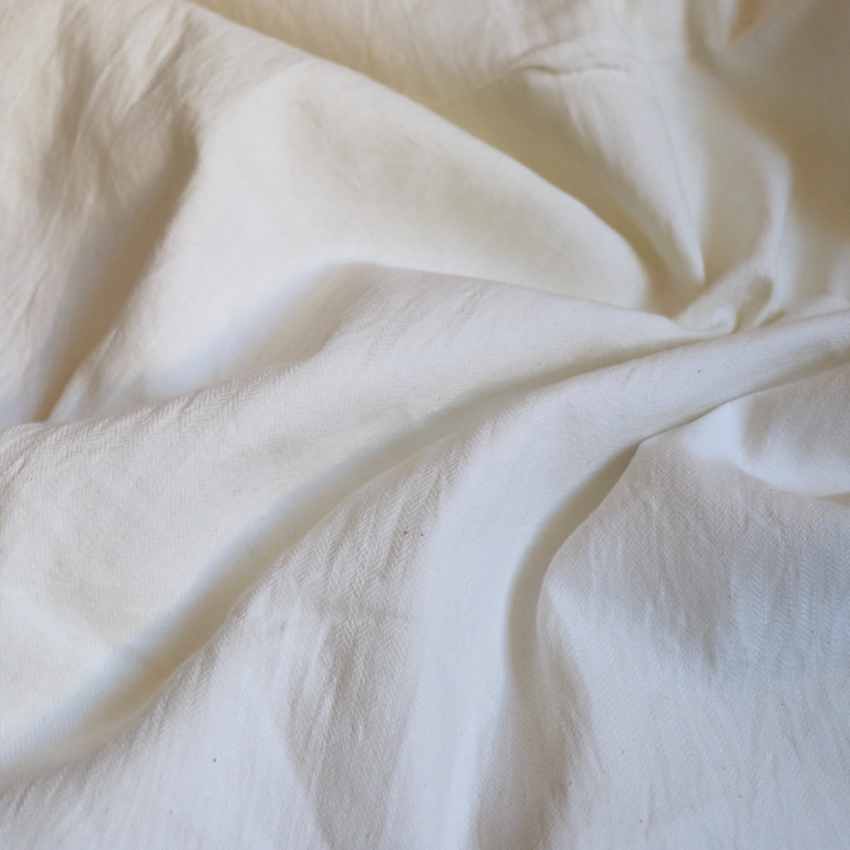 Cream Herringbone Handloom Cotton