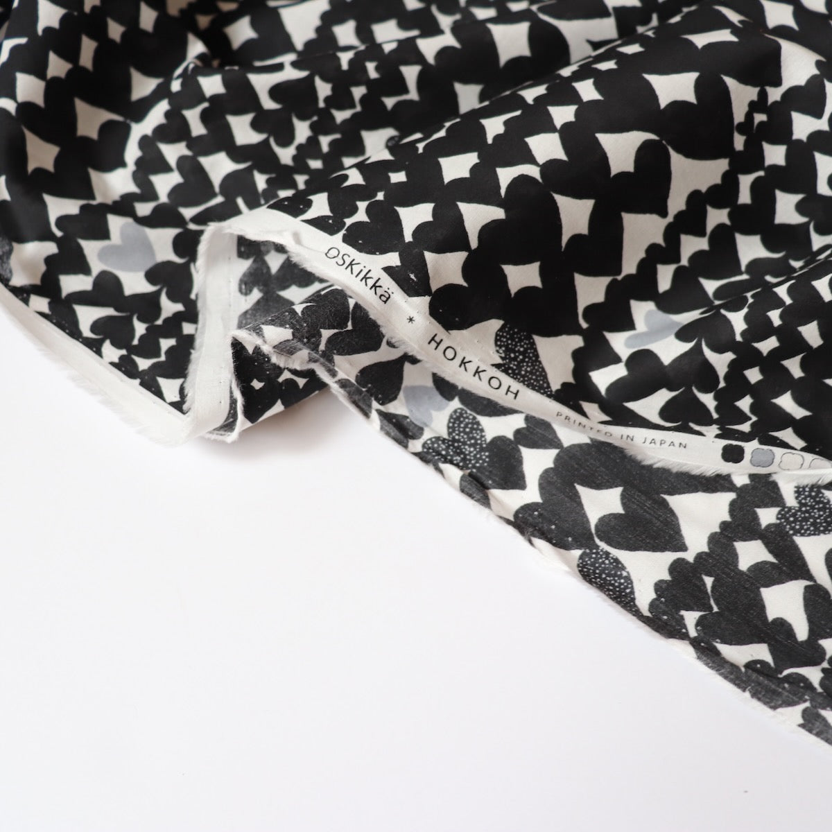 Black Hearts Japanese Cotton Lawn