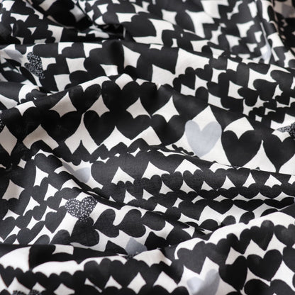 Black Hearts Japanese Cotton Lawn
