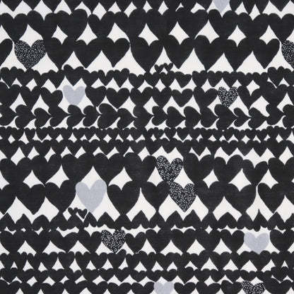 Black Hearts Japanese Cotton Lawn