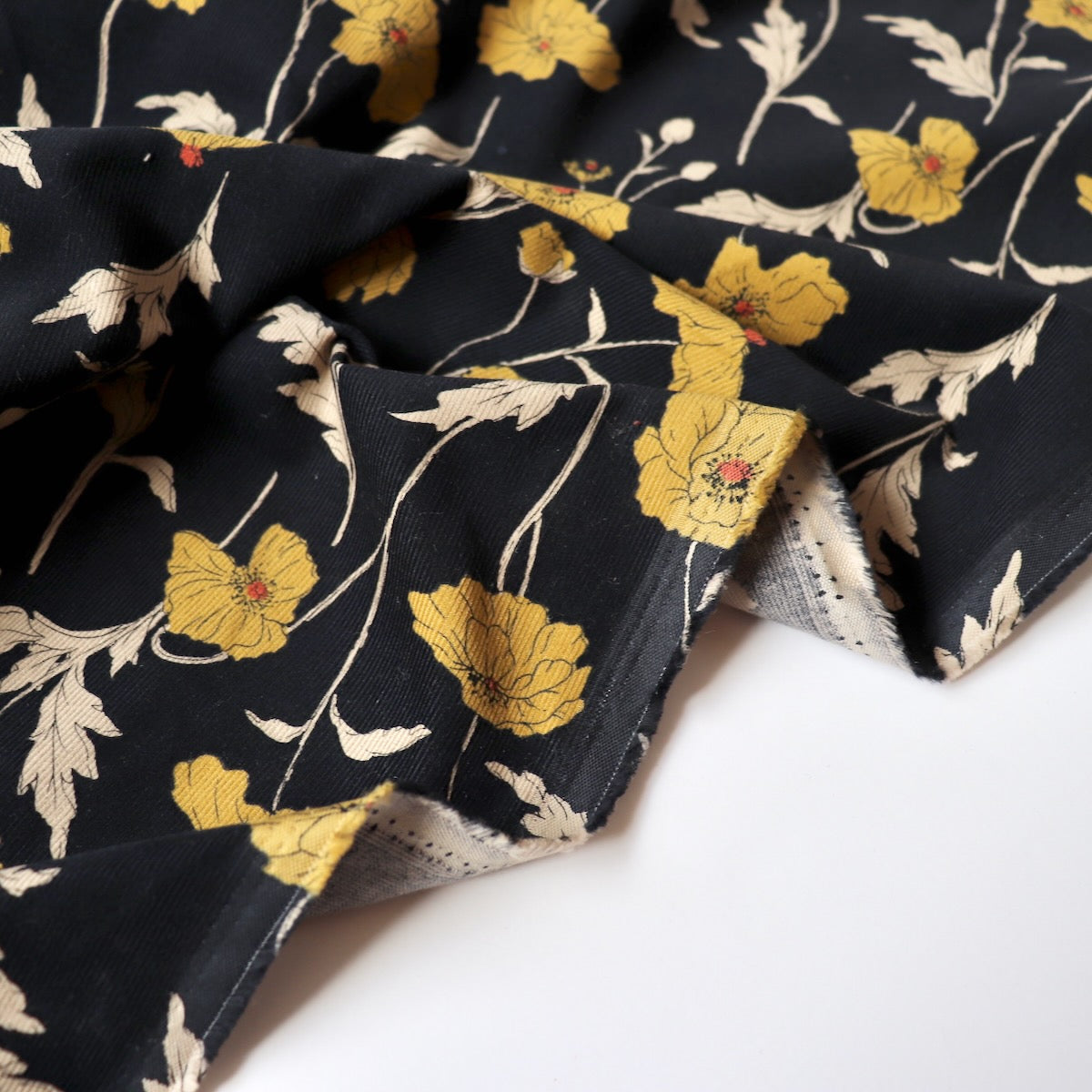 Hokkoh Poppies Corduroy — Black