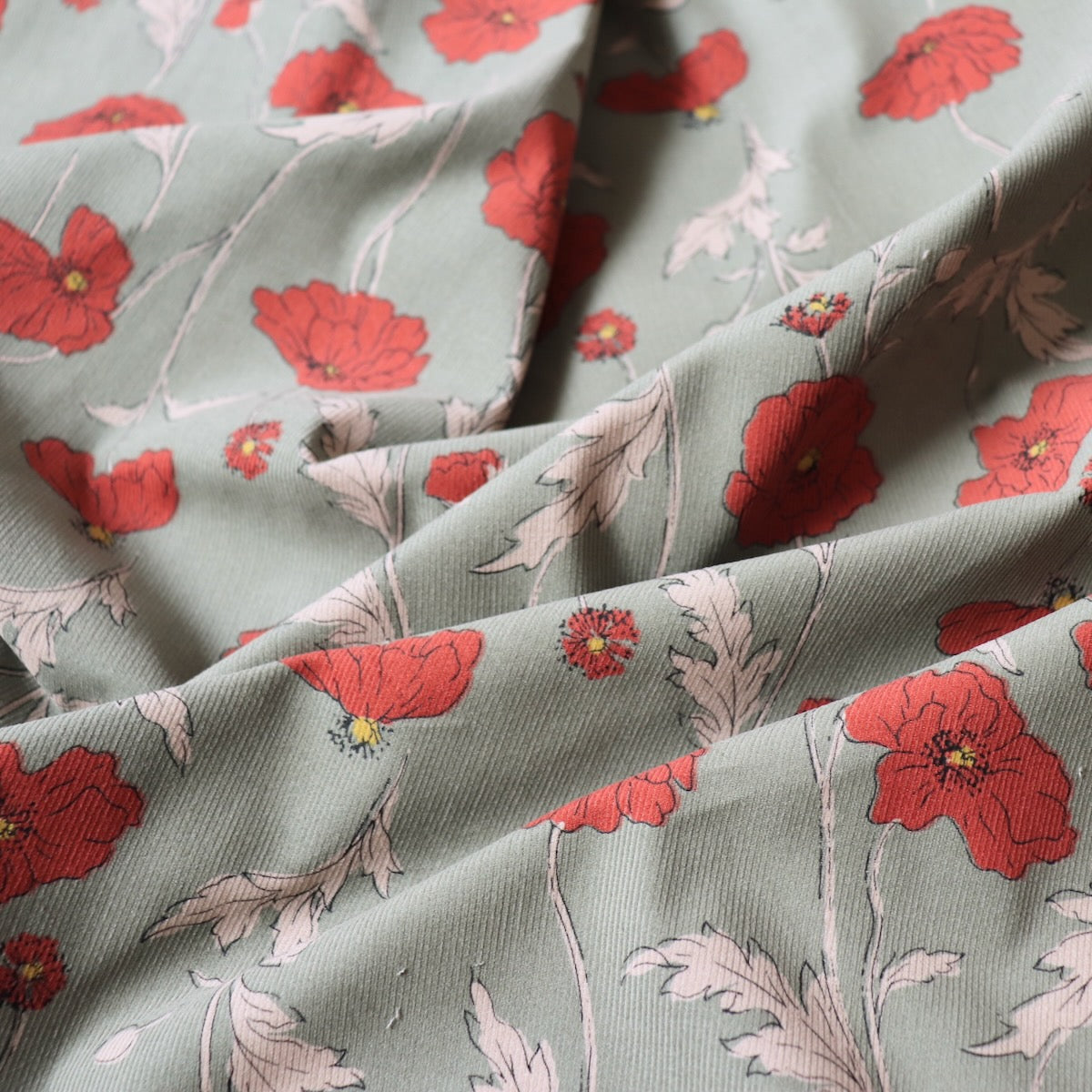 Hokkoh Poppies Corduroy — Wintergreen