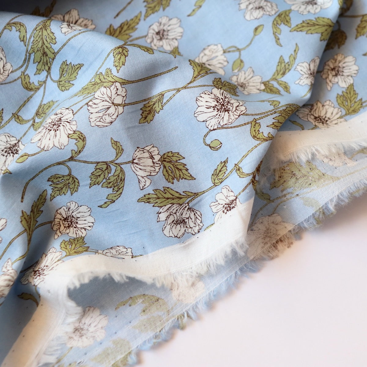 Hokkoh Poppies Cotton Lawn — Blue